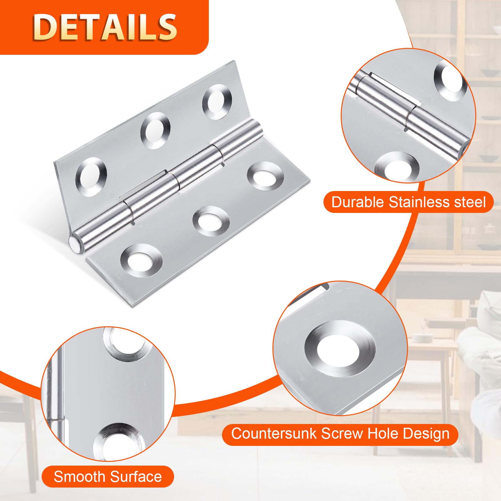 25 mm × 25 mm, cerniere pieghevoli piccole, 24 pezzi, in acciaio inox, per porte e finestre, armadi con 96 viti