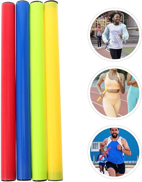 JHKNNK Testimone Staffetta in Plastico Leggero 4 Pezzi, Attrezzi Atletica Corsa Facili da Passare per Gare di Atletica Leggera e Uso Sportivo Colore Casuale - 5