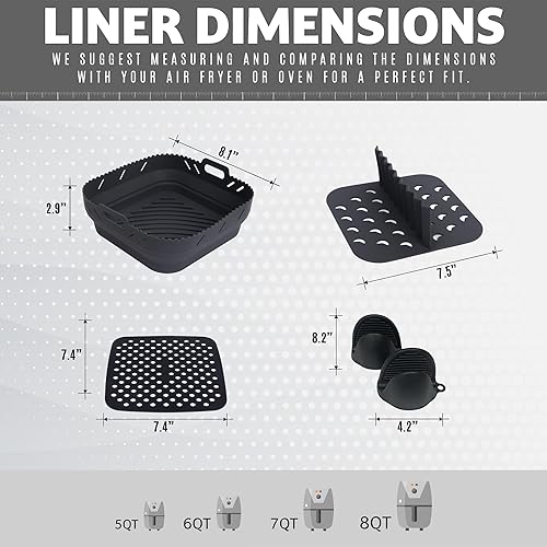 Miniatura 2 de H404 Airfryer Liners - Accesorios para freidora de aire - Forros de silicona para freidora de aire - Forros de silicona para freidora de aire -