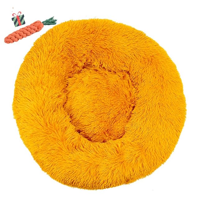 Chickwin Cama Gato Suave Cama Perro Redonda, Mascotas Calentito Cojín Lavable Invierno de Felpa