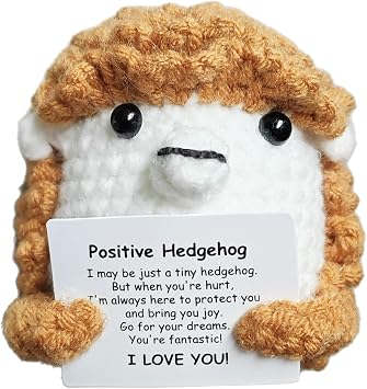 Funny Birthday Gifts for Mom I Love You Hedgehog, Handmade Crochet Cute Small Hedgehog Unique Presents for Mama Bonus Step Mothers Stocking Stuffers from Daughter