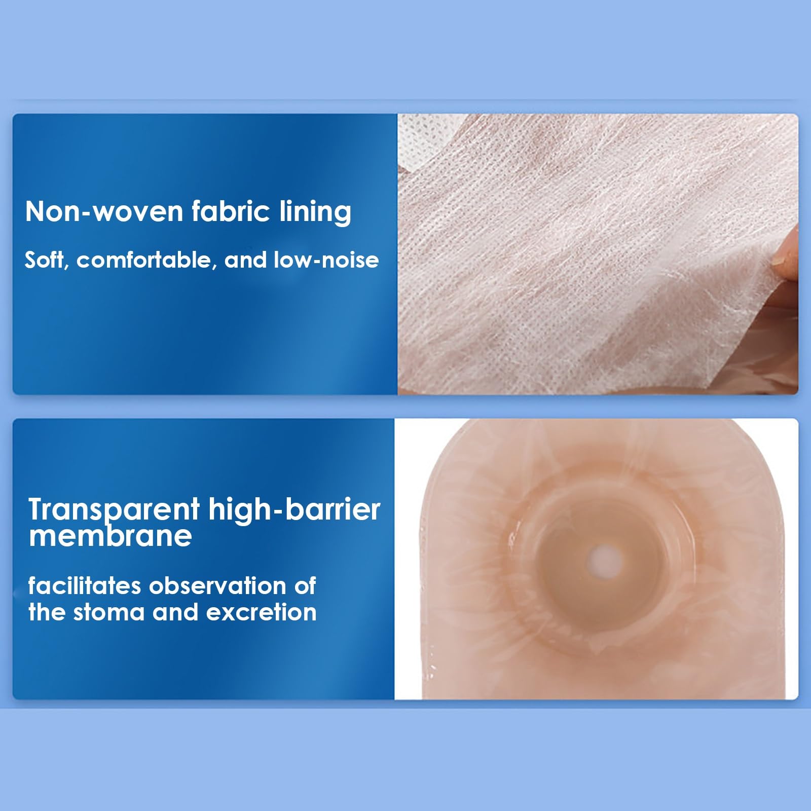 11 Bolsas de Ostomía Convexas, Bolsas de Colostomía de Una Pieza, Suministros para Ostomía con 2 Puertos de Escape y Hebilla de Cinturón, 15-45 mm, Recortables a Medida