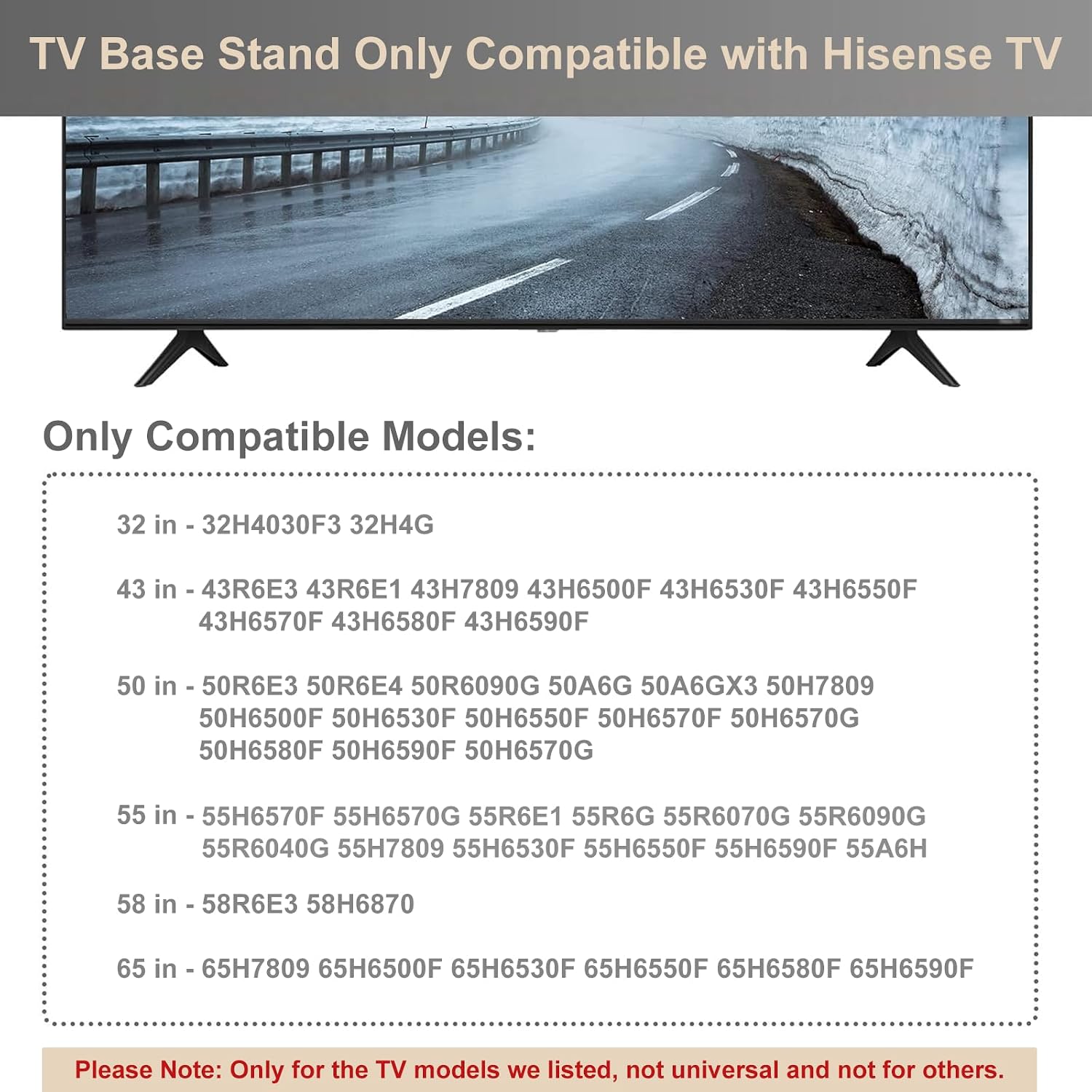 TV Legs for Hisense TV Stand with Remote Compatible with Hisense Roku TV & Roku Players, Not for All, Base Stand for Hisense TV with Remote & Screws