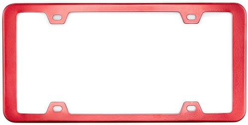 Miniatura 3 de Marcos de placa de acero inoxidable, cubierta para placa de matrícula con seguridad resistente a la corrosión, 4 agujeros con tornillos (rojo
