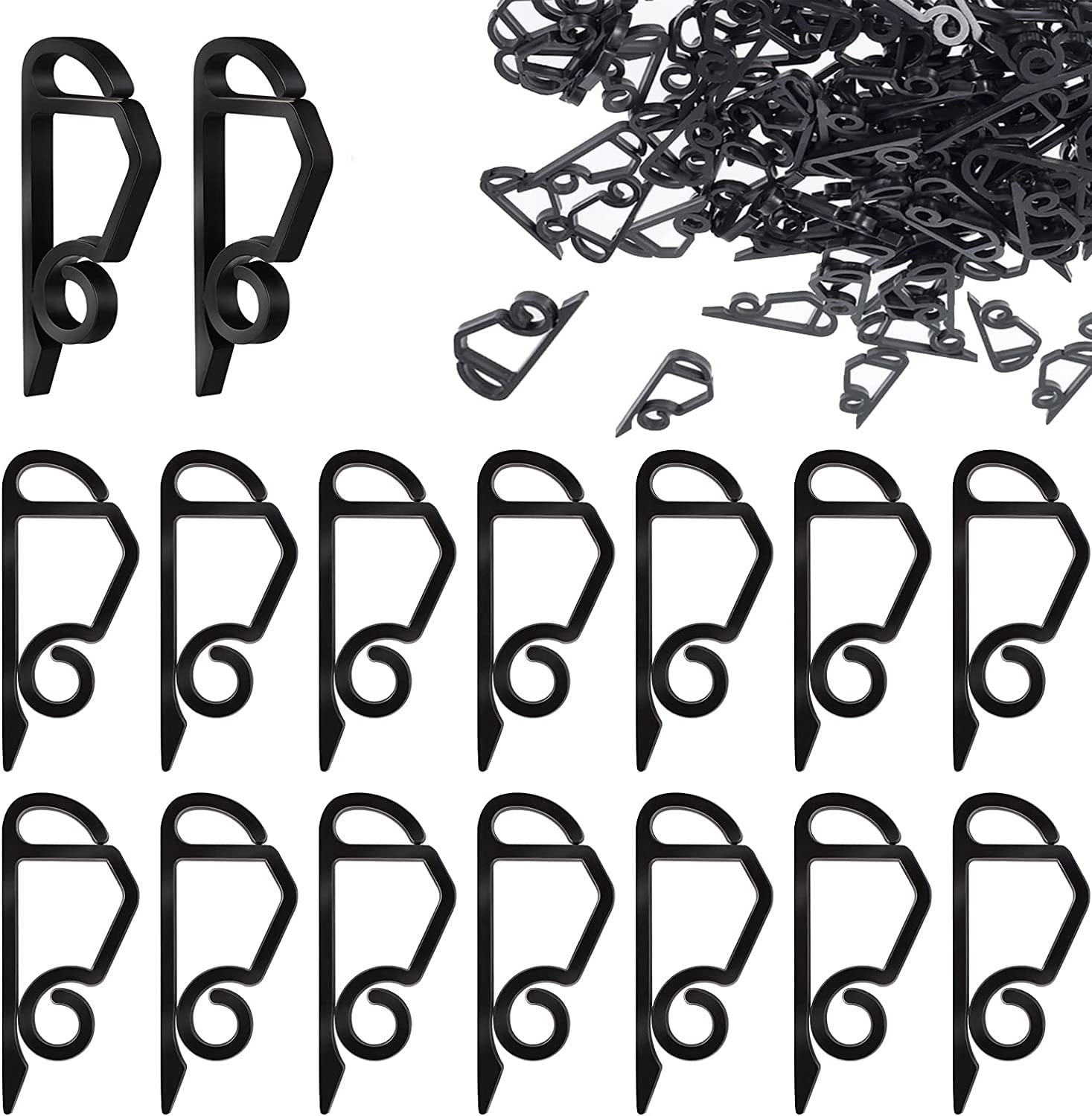 ZERIRA 120Pcs Christmas Light Clips Outdoor Gutter Hook Plastic Hanging Outdoor String Lights Clip Waterproof Christmas Gutter Hanger Holder for Xmas Tree Garden Decoration