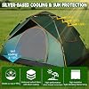 Quipuls 3-4 Person Instant Pop-up Camping Tent,2000mm Waterproof,UPF 50+ UV Protection,Dual Doors & Breathable Mesh,Lightweight with Rainfly&Carry Bag,Ideal for Family Camping,Festivals&Hiking