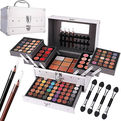 Kit completo de maquiagem All in One para mulheres, kit completo de maquiagem com 132 cores, kit de maquiagem para mulheres, kit completo de maquiagem, paletas de maquiagem, maquiagem para mulheres, presentes para adolescentes, crianças, kit de maquiagem para meninas