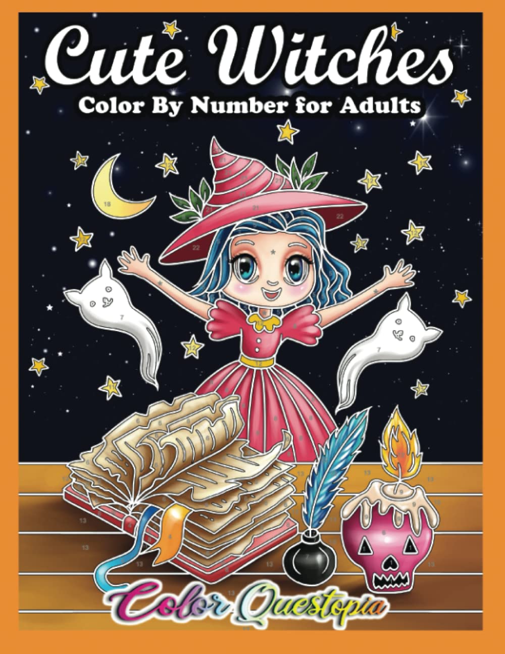 Cute Witches Color by Number for Adults: Adorable Witch Coloring Book With Magical Patterns and Witchy Supplies