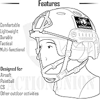 Vista 7 de ACTIONUNION Juego de Casco Pro Airsoft Tipo PJ Táctico para Paintball