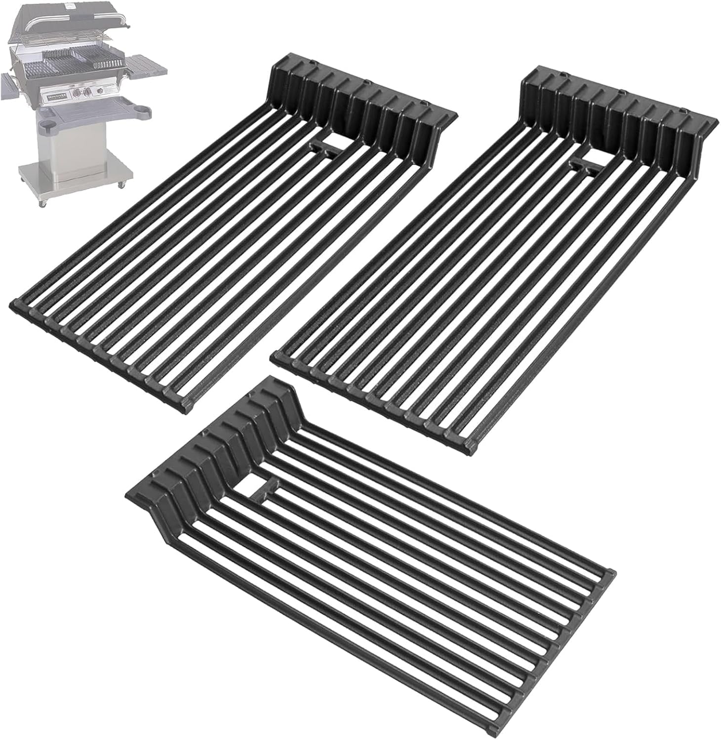 DPP11 16 13/16" Grill Grate for Broilmaster Grill Parts P3 D3 DU3 G3 G-3 (Single Post) G-3 (Twin Post) R3BN S3 T3 T3C, Matte Cast Iron Cooking Grate for Broilmaster Grill Parts