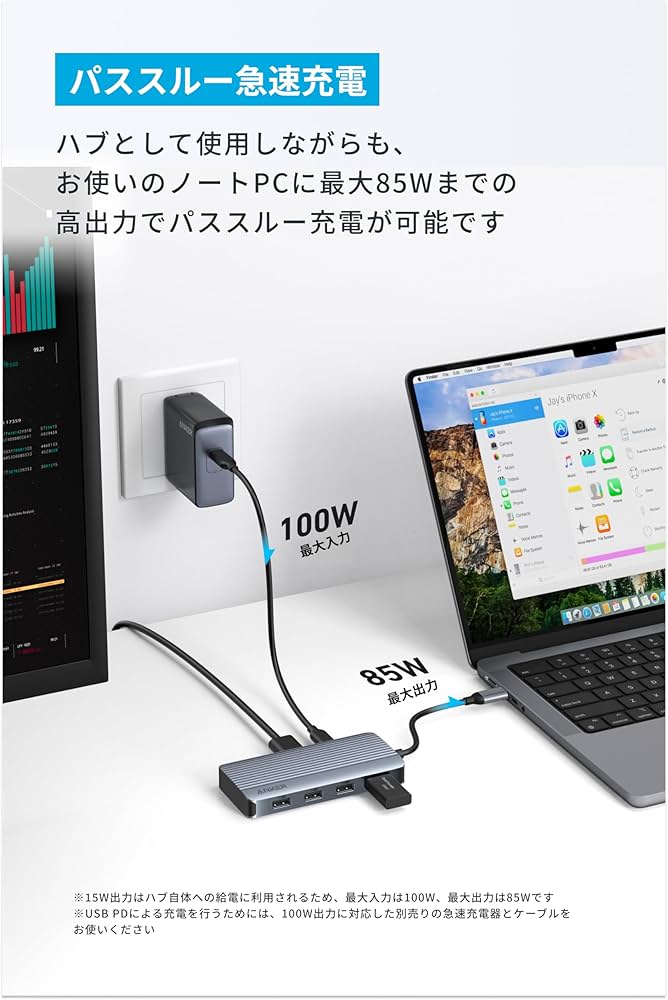 Amazon | Anker USB-C ハブ (7-in-1, Dual Display) 100W USB PD対応