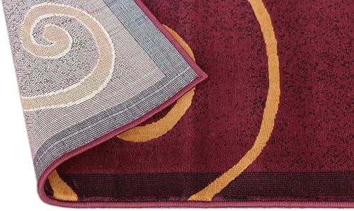 Miniatura 4 de Gallery Alfombra moderna diseño G 23 borgoña (5 pies x 7 pies)