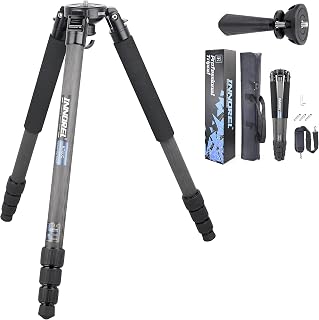 INNOREL RT80C Carbon Fiber Bowl Tripod 160cm/63in, Twist Lock Professional Heavy Duty Camera Tripod Ultra Stable Max Tube 32mm Max Load 20kg, with 65mm Bowl Adapter/Stainless Spikes/Tripod Bag