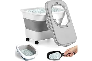 Juexica Collapsible Cat Litter Storage Bin Container