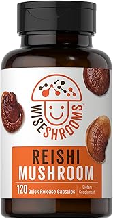 Carlyle Reishi Mushroom Capsules Extract | 120 Count | Non-GMO & Gluten Free Supplement | by Wiseshrooms