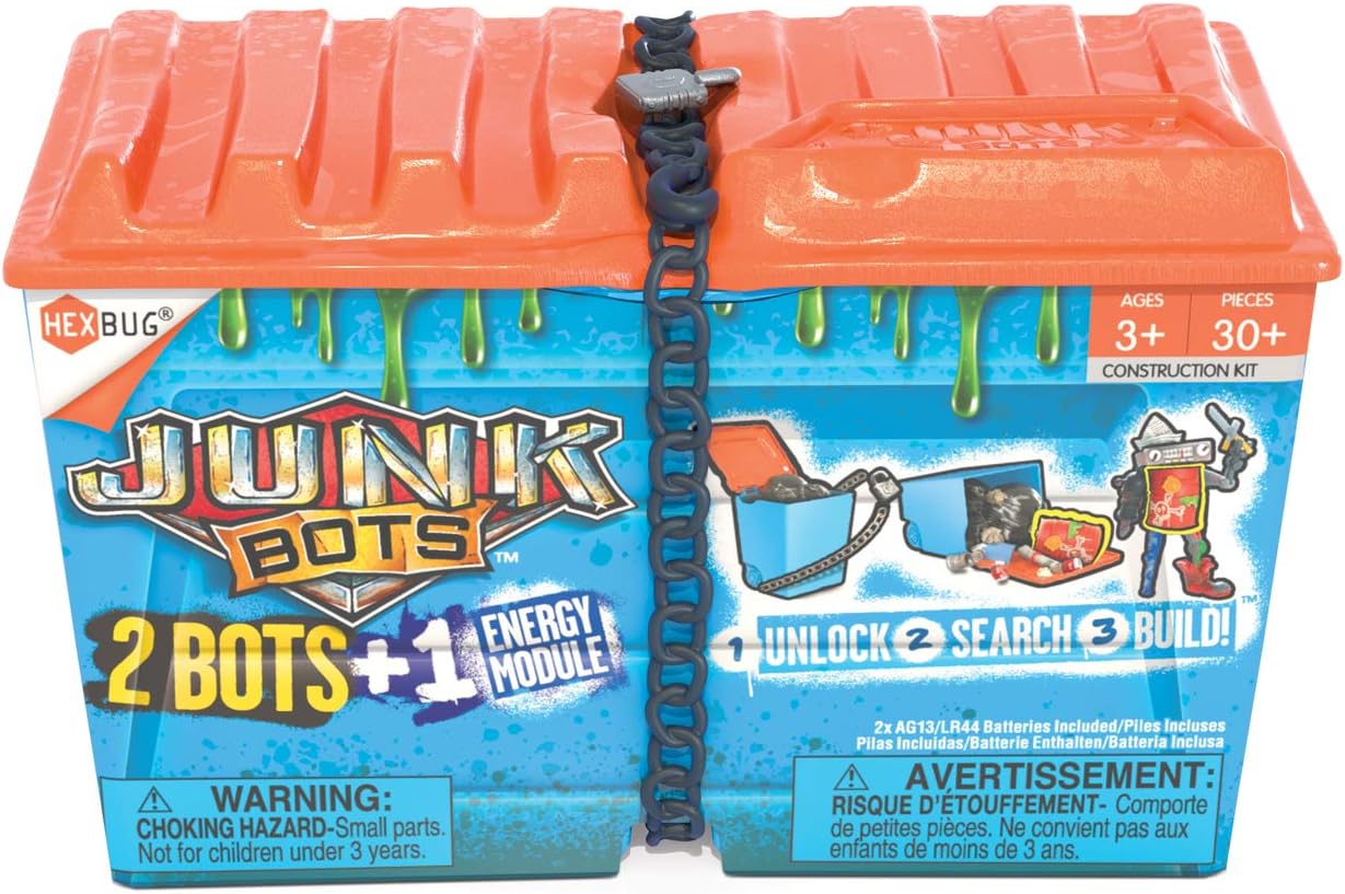 JUNKBOTS - Alley Dumpster Assortment Kit - Surprise Toys in Every Box LOL with Boys and Girls - Alien Powered Toys for Kids - 24+ Pieces of Action Construction Figures - for Ages 5 and Up