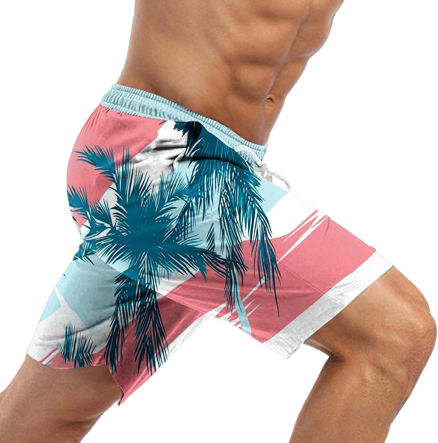 Men's Swimwear Elastic Waist Drawstring Quick Dry | Vacation Beach Hawaiian Shorts Swim Trunks Pocket Lining