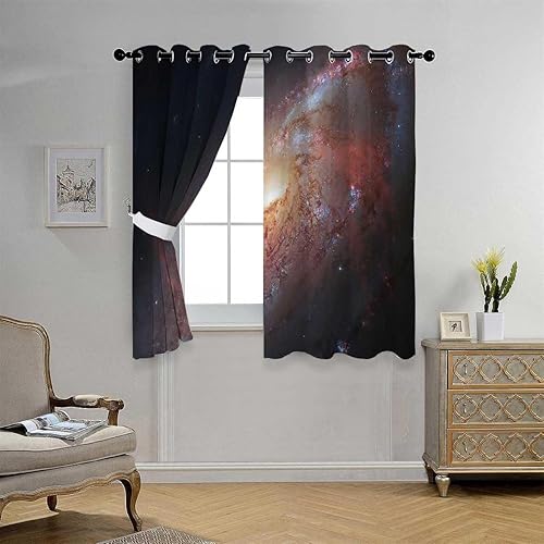 Miniatura 3 de Cortinas De Cocina Modernas Universo Planeta Cortina divisora para separación de habitaciones, oscurecimiento de habitación, 72 pulgadas de ancho