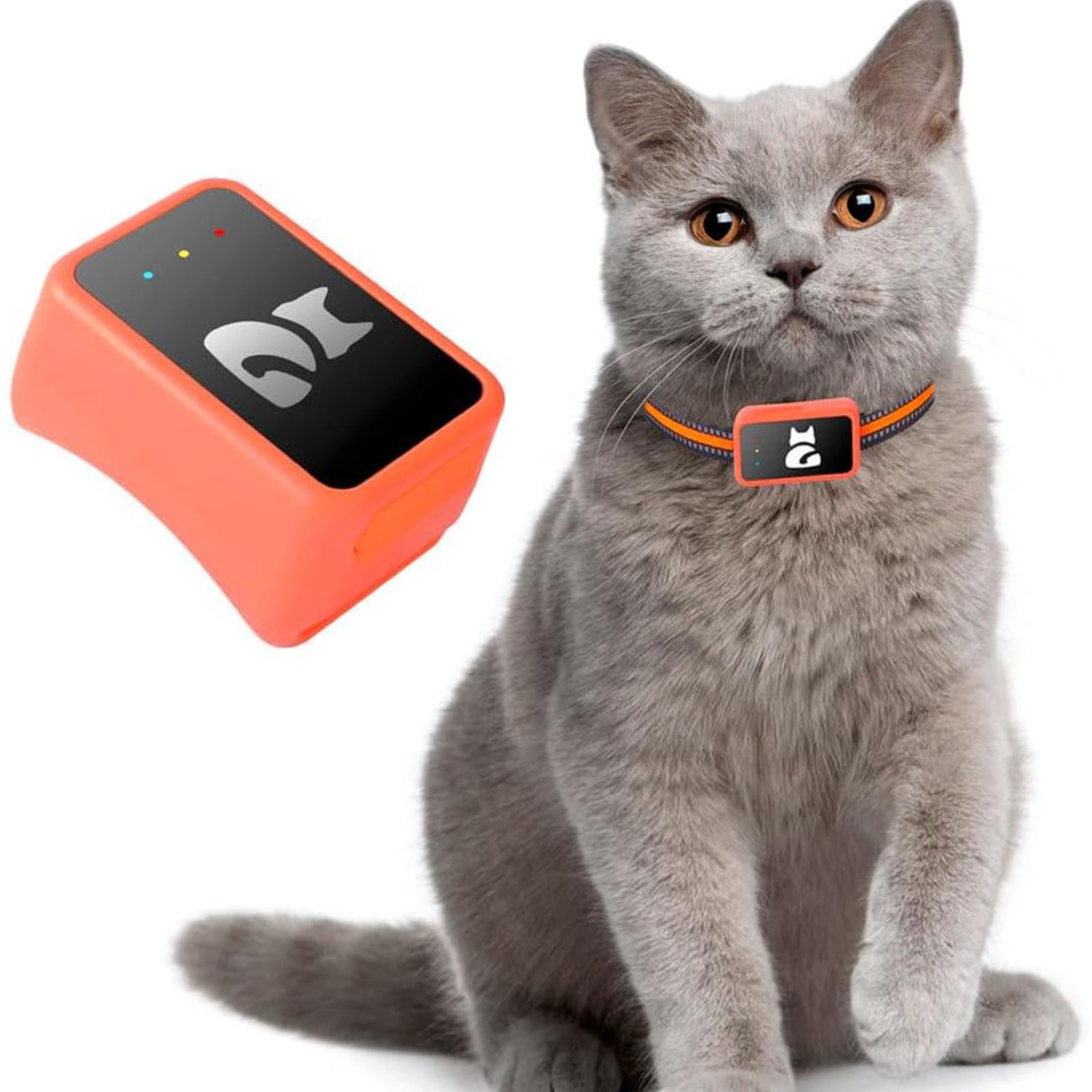 Rastreador GPS Impermeable para Mascotas, Localizador Antipérdida Red Completa, Seguimiento En Tiempo Real, Collar De Seguridad Ajustable, Compatible Tarjeta SIM 4G
