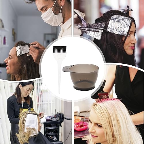 Miniatura 5 de Healifty Juego de 2 brochas de tinte para el cabello y cuenco profesional para salón de belleza, kit de teñido de tinte para el cabello,
