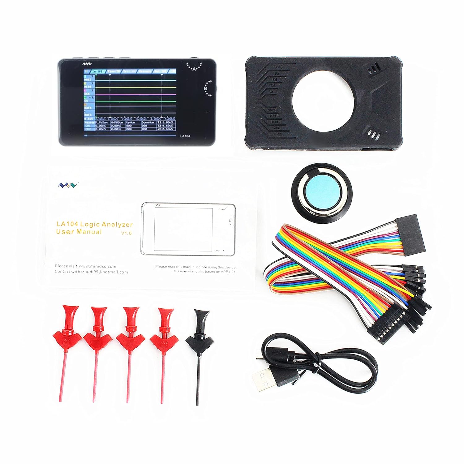 LA104 Logic Analyzer Digital Mini Handheld DSO Oscilloscope SPI IIC
