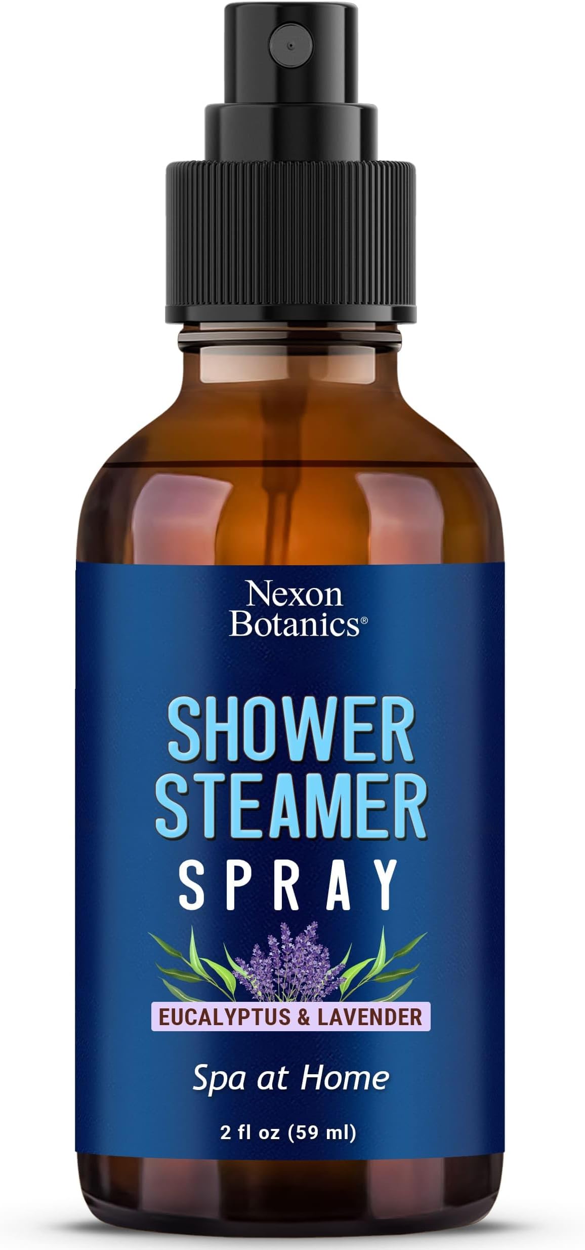 Eucalyptus & Lavender Shower Steamer Spray 2 fl oz - Aromatherapy Mist for Spa & Bathroom - Freshens Air, Enhances Mood, Instant Deodorizer - Nexon Botanics