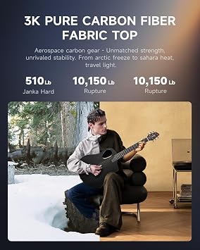 Donner 38 Carbon X Wood Acoustic Guitar Beginner & Intermediate Learner Kits - Carbon Fiber Top, Wooden Body, Durable Solid Guitar with Case, Strap, Steel-String, RISING-G1 (Satin, Brown)