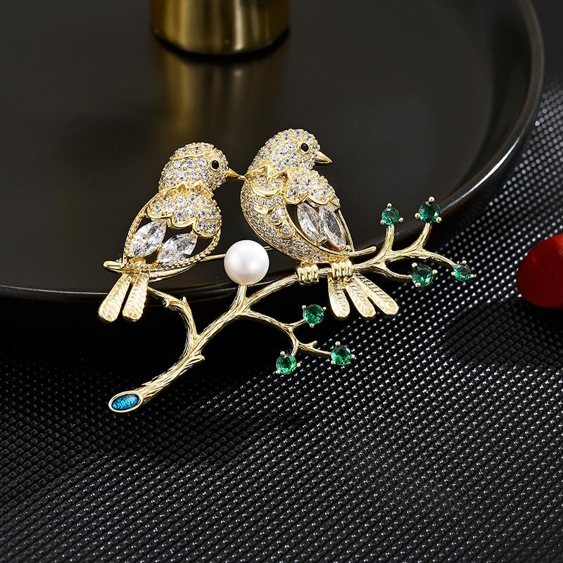 Image of Animal Brooch for Women Girls 18k Gold Plated Animal Brooch Pin Rhinestone Animal Brooch Lapel Pin Jewelry Thanksgiving Day Birthday Wedding Gifts for Mom Wife