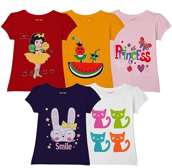 Kuchipoo Girl's Regular Fit T-Shirt