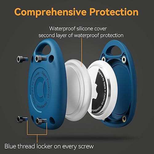 Miniatura 4 de Paquete de 4 fundas para llavero AirTag  IPX8 impermeable, ultracompacto  Funda portátil para soporte de AirTag para mochila, llaves, equipaje - 2