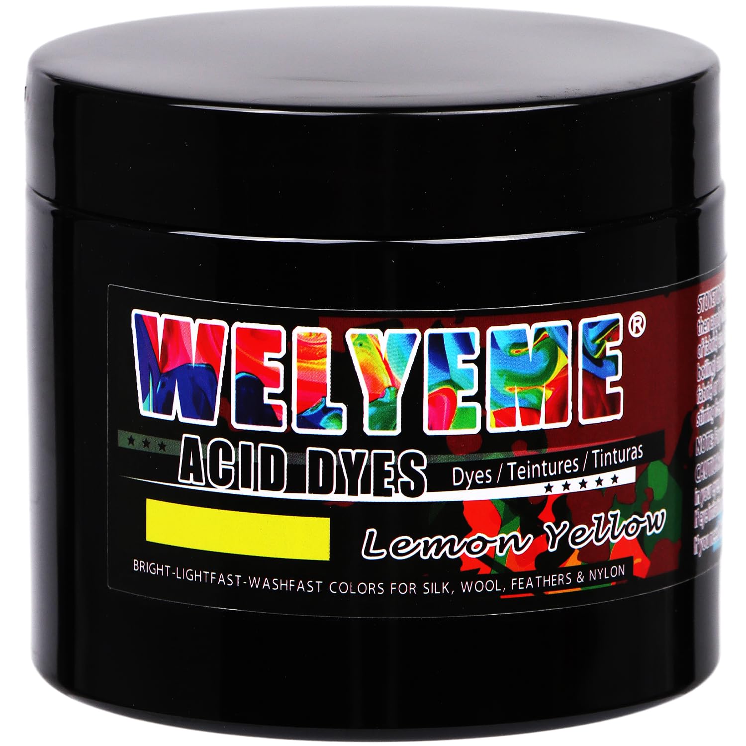 WELYEME Acid Dye - Yellow - 8 Oz. Vibrant Acid Dye for Silk, Wool, Nylons, and Feathers
