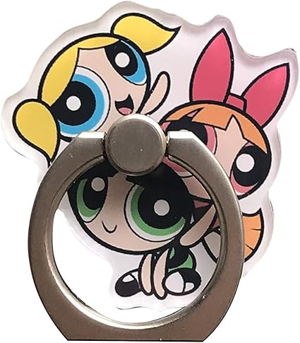 Amazon 可愛い パワーパフガールズ Powerpuff Girls スマホリング アイリング 人気商品 360度回転 携帯スタンド 落下防止 バンカーリング スタンド機能 指一本使える インスタ映え かっこいい スマートフォン Iphone Android 可愛い ブロッサム バブルス バターカップ