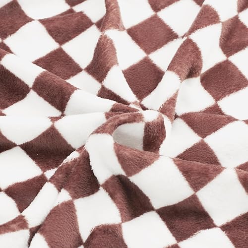 Miniatura 3 de Touchat Manta de forro polar, manta a cuadros de búfalo para sofá, cama, suave, cálida, acogedora, manta de felpa a cuadros, ligera decoración de