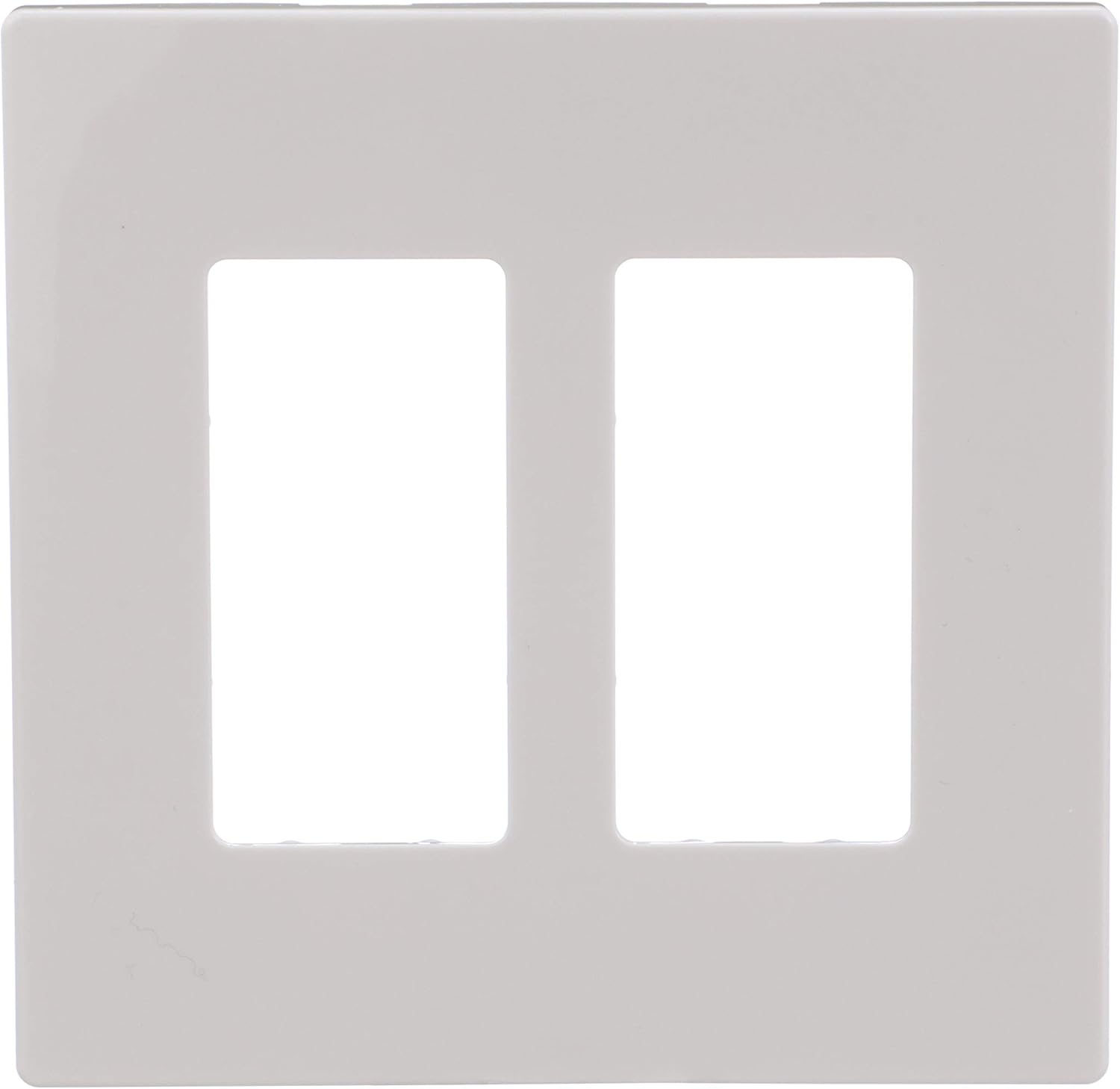 Eaton PJS262W Decorator Screwless Wallplate, 2-Gang, White