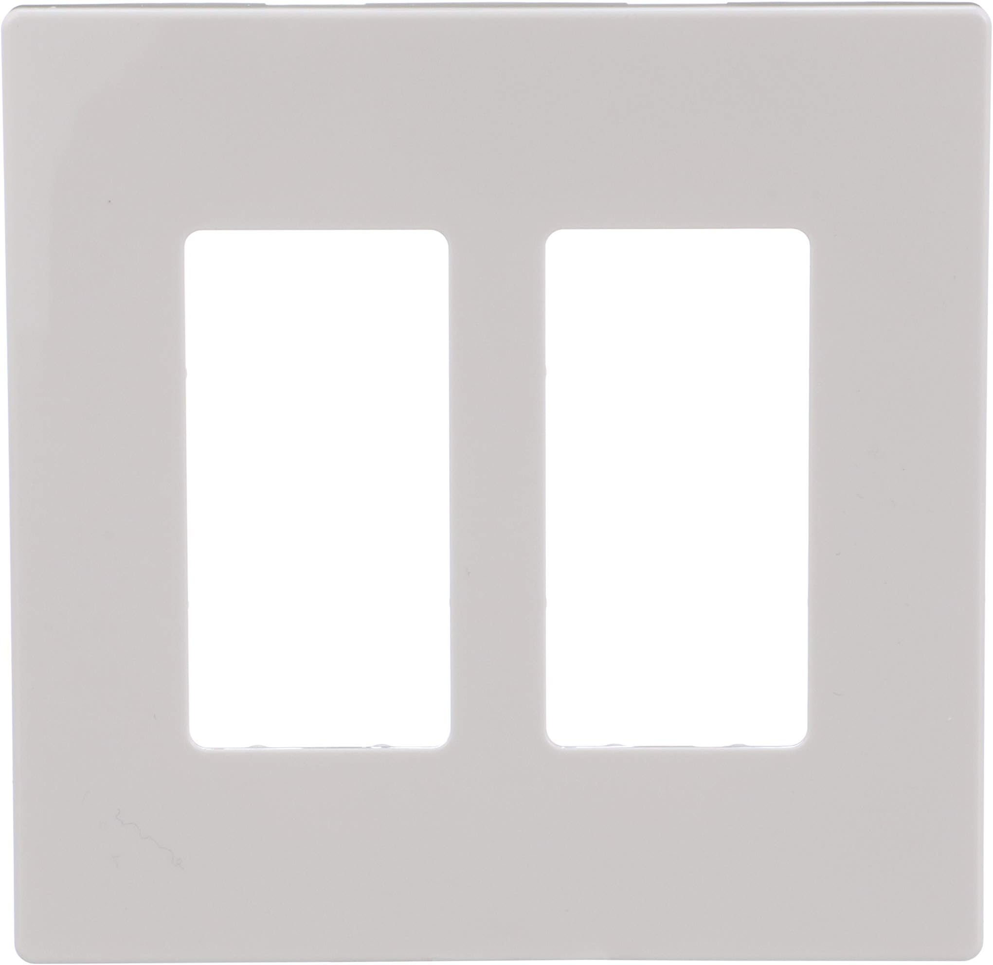 Eaton PJS262W Decorator Screwless Wallplate, 2-Gang, White