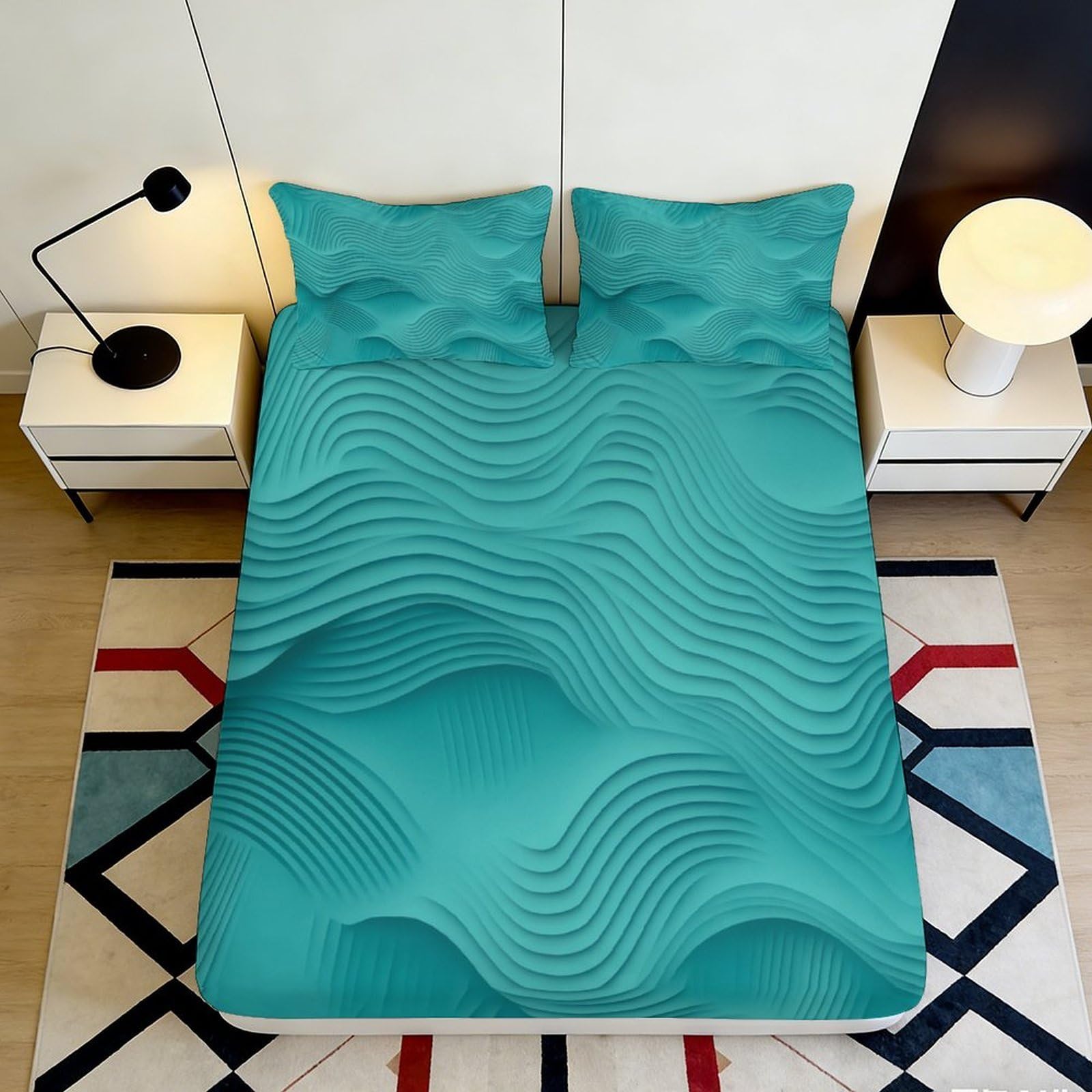 3D Printed Deer Fitted Sheet Microfiber Deep Pocket Non-Slip Full Wrap Deer Mattress Fitted Cover Bedroom 180x200x25cm