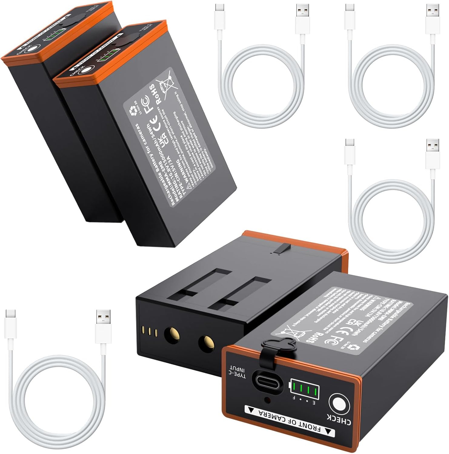 4 Pack 5.0Ah New Power Mag Rechargeable Lithium-Ion Battery, Compatible with Moultrie Edge 3, Edge 2, Edge, Edge 3 Pro, Edge 2 Pro, Edge Pro Series Cellular Trail Camera-Support USB-C & Solar Charge