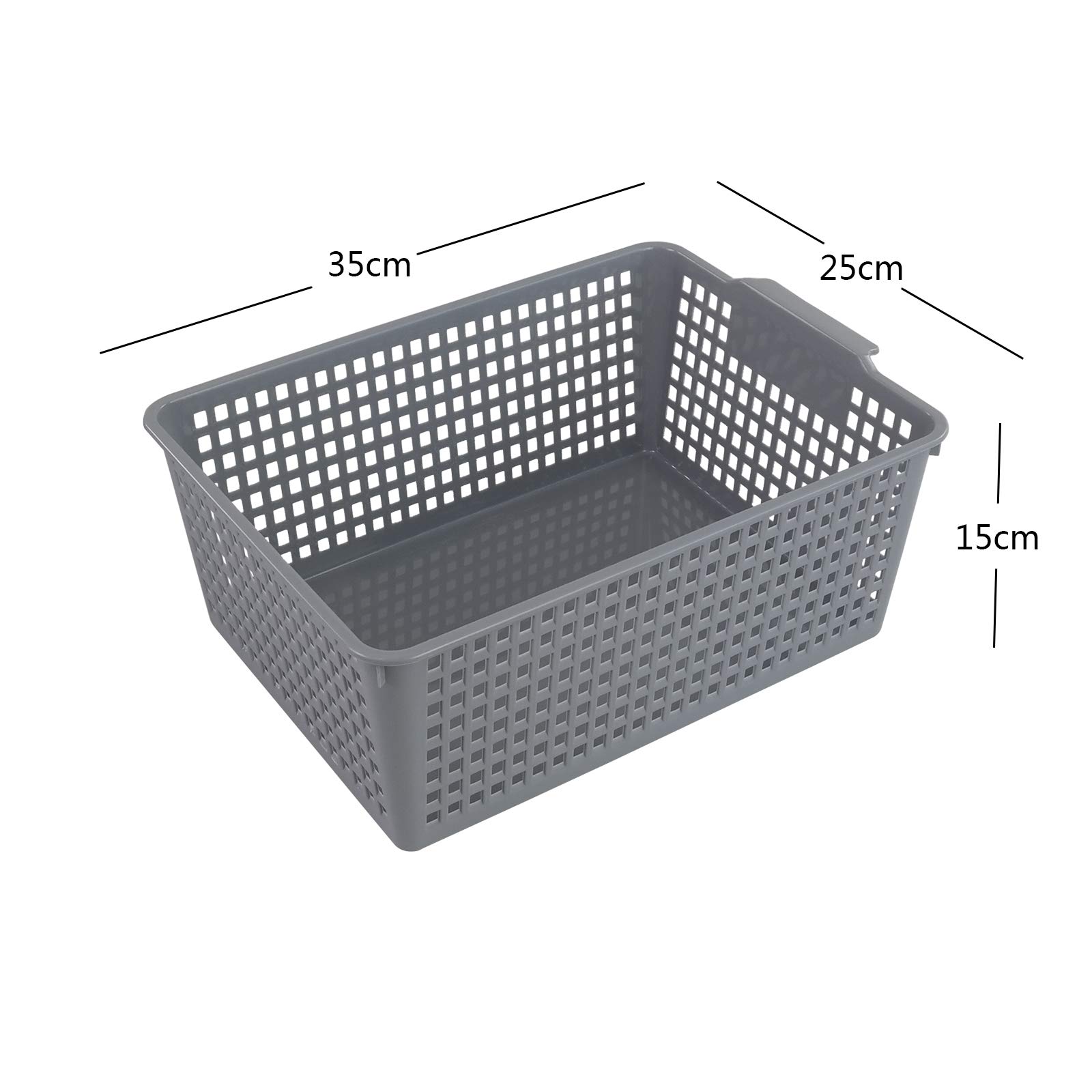 Farmoon Canasta De Plástico Gris, Cestas De Almacenamiento, 6 Paquetes