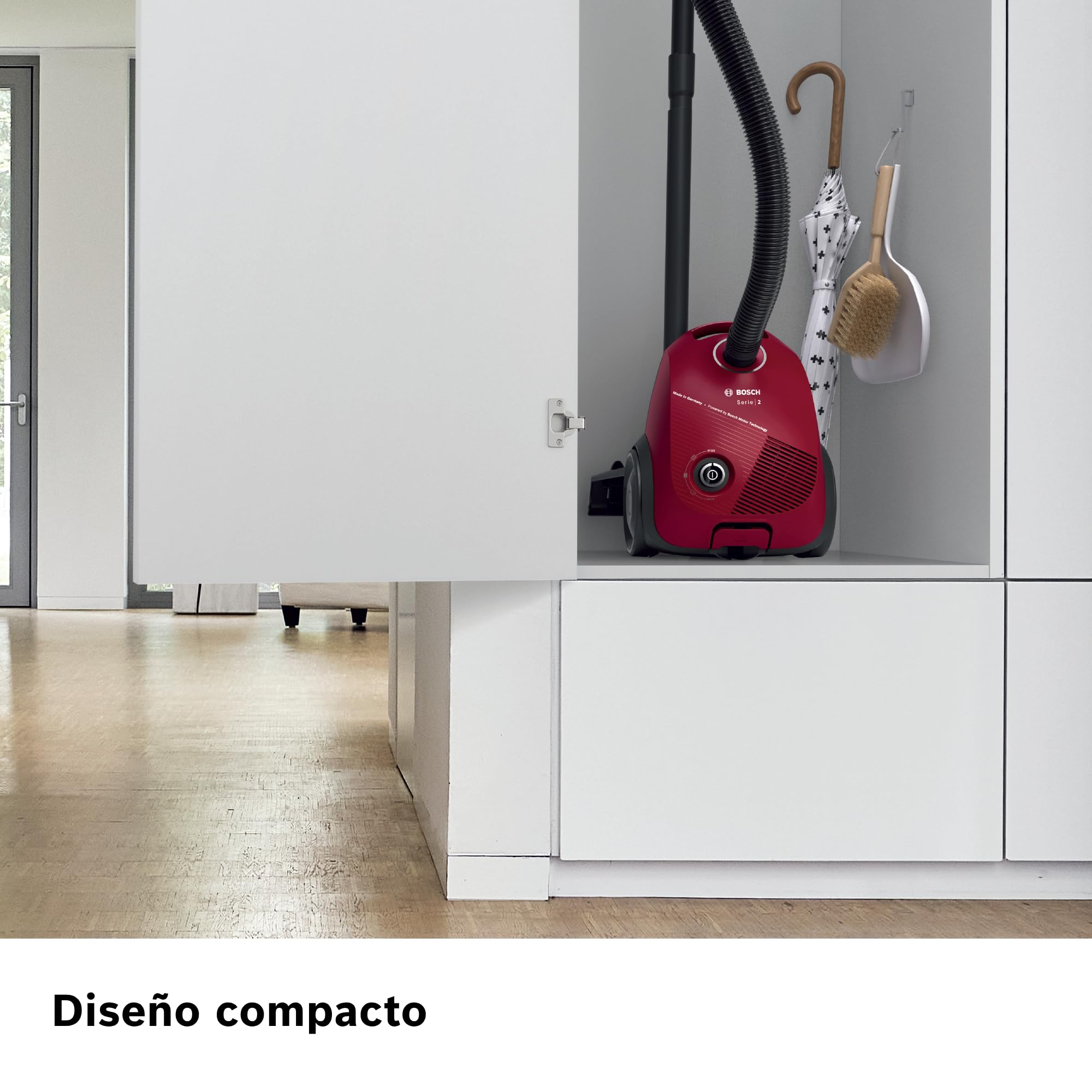 Bosch - Aspirador con Bolsa, Serie 2, Ligero, 3,5 litros, Rojo, BGBS2RD1