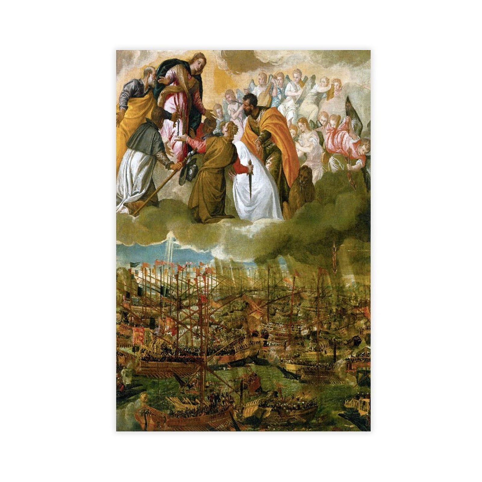 WCYB Allegory of The Battle of Lepanto by Paolo Veronese Posters Prints Canvas Deco Paintings Wall Art Unframe 12" L X 18" W