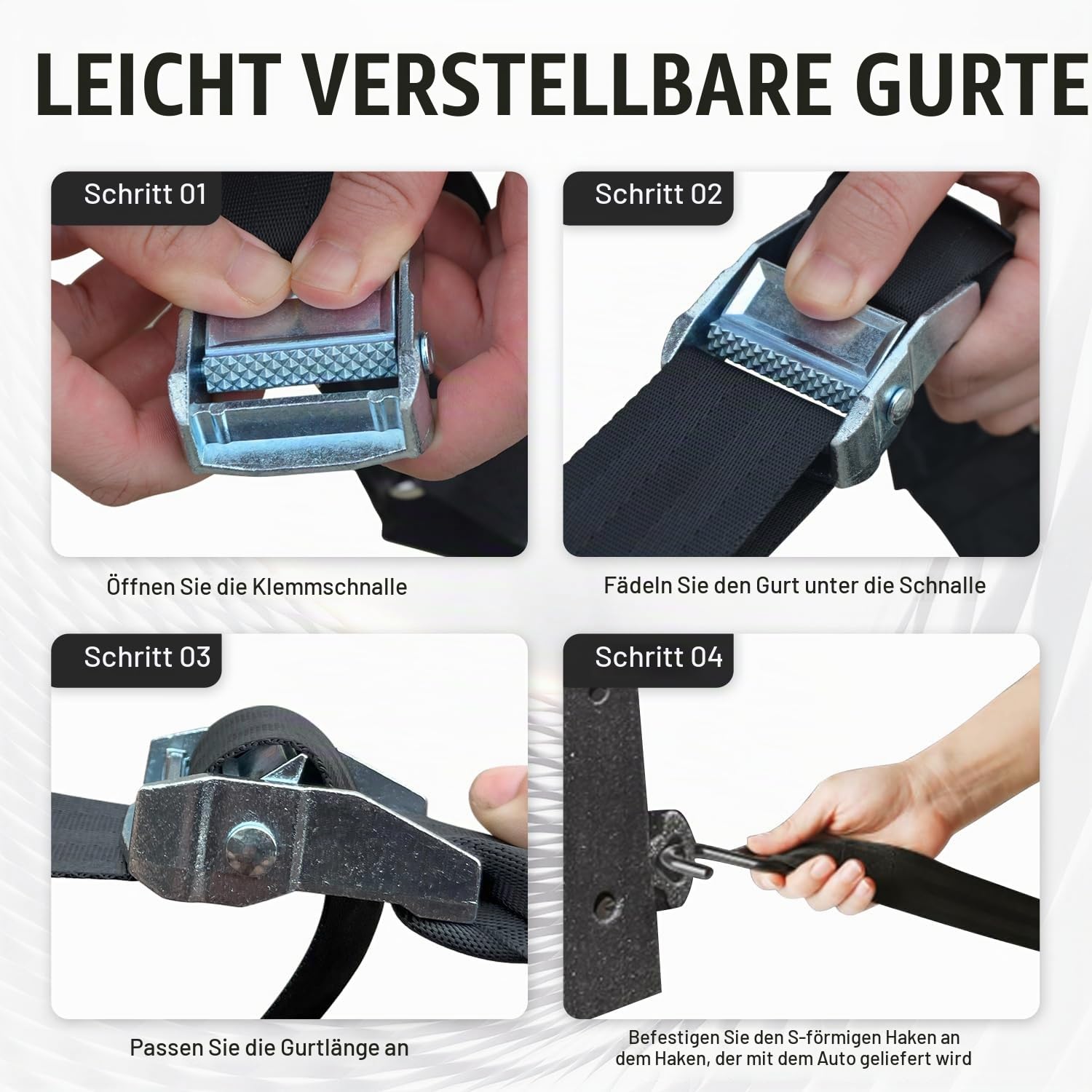 Cargo Net Gepäcknetz für Pickup & LKW Ladefläche/Heckklappe 167cm x 127cm – 500kg Schwerlast Frachtnetz Reißfest aus Nylon, verstellbar mit 4 Festgurten, S-Haken & Tragtasche