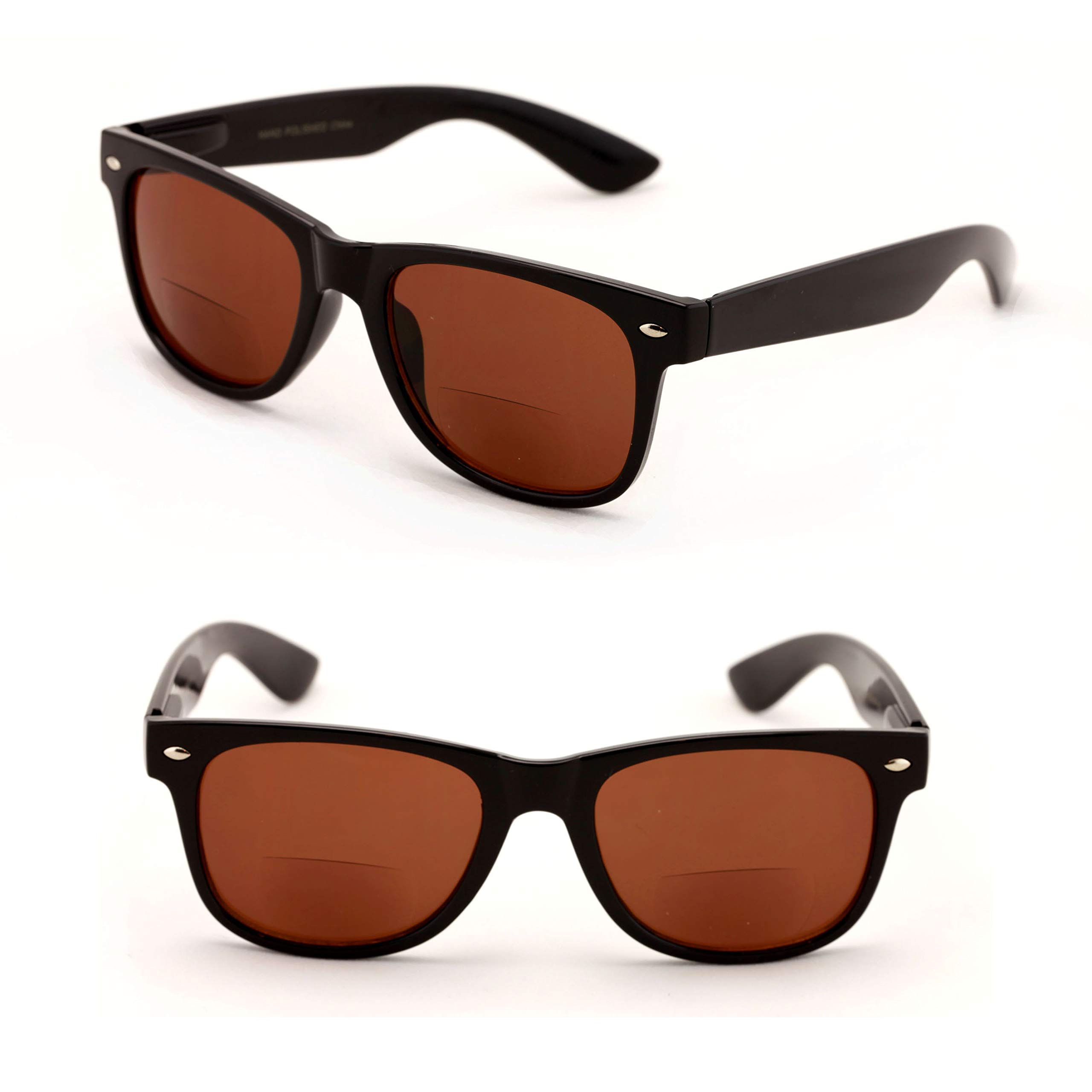 Klassische Bifokale Lesebrille für den Außenbereich, bequem, elegant, einfache Vergrößerung der Leser, 2 braune Linsen, für Erwachsene, 2 braune Linsen, Erwachsene, 2 braune Linsen, Einheitsgröße