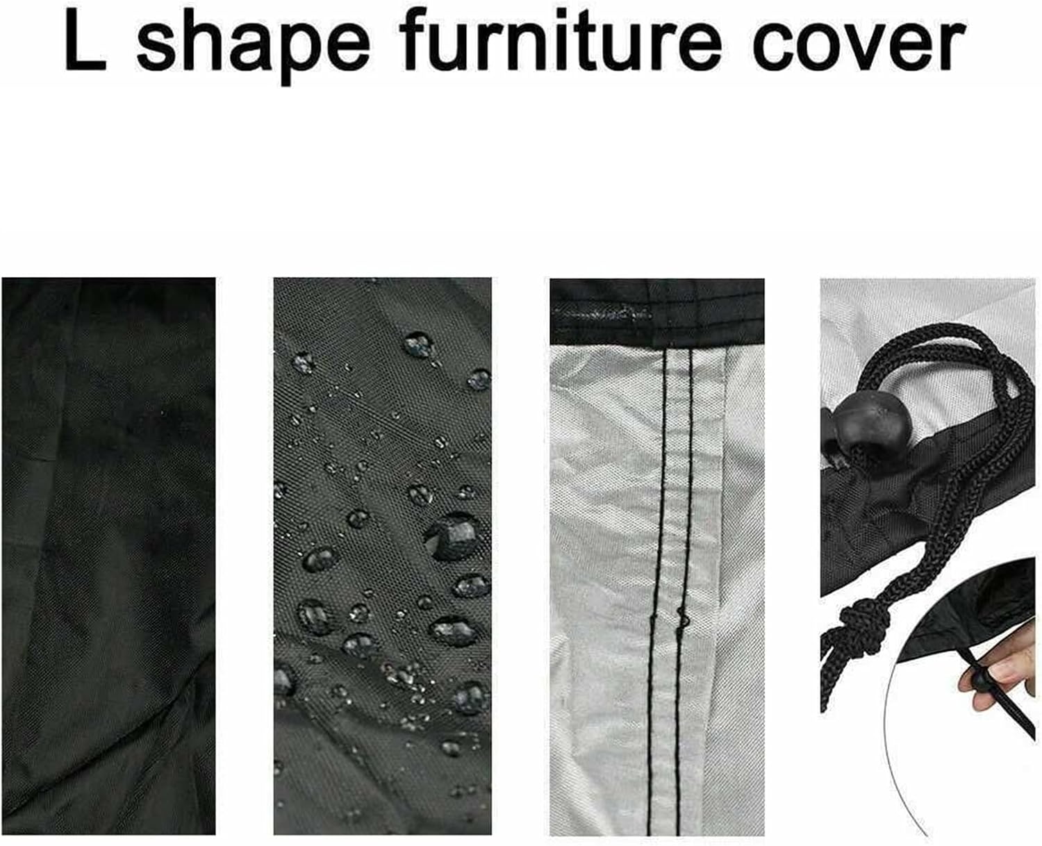 Patio Sofa Cover V Shape L Corner Garden Patio Waterproof Sofa Protective Set Rattan Furniture Cover(286x222x82cm)