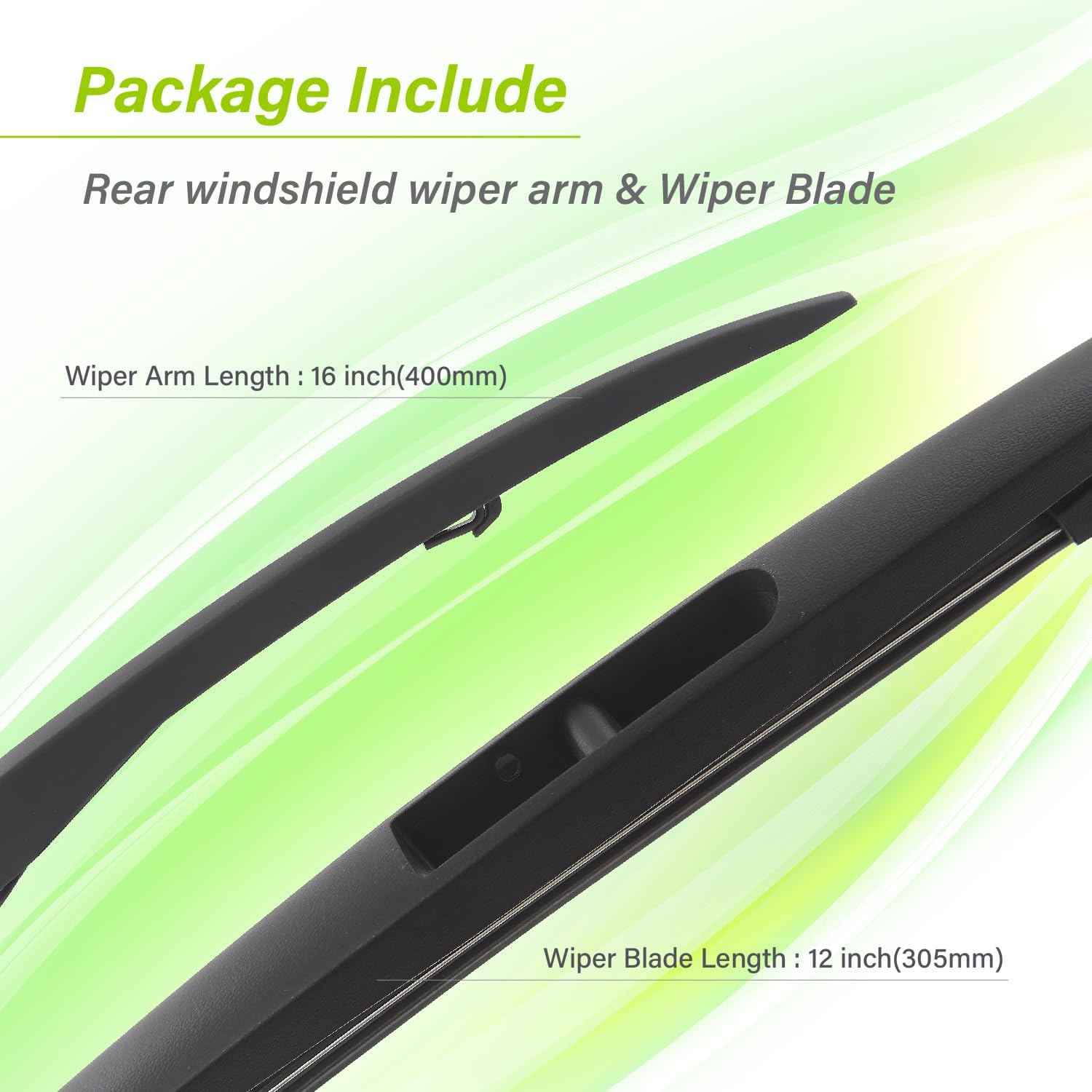 LKK Rear Windshield Wiper Arm Blade Kit Compatible with Cadillac SRX 2010-2016, Cadillac CTS, CTS-V Sport Wagon 2010-2014 Rear Window Wiper Assembly (3pcs/Set)