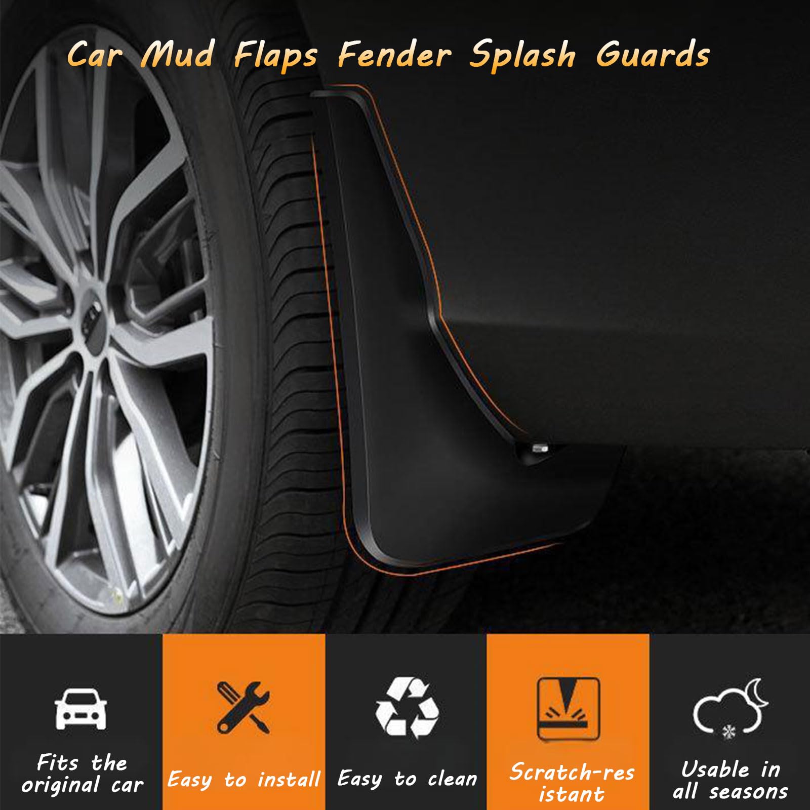 WUYJUN 4-Piece Car Mud Flaps For VW T-ROC R-Line 2019-2022 – Front & Rear Splash Guards, Easy No-Drill Fit-868563