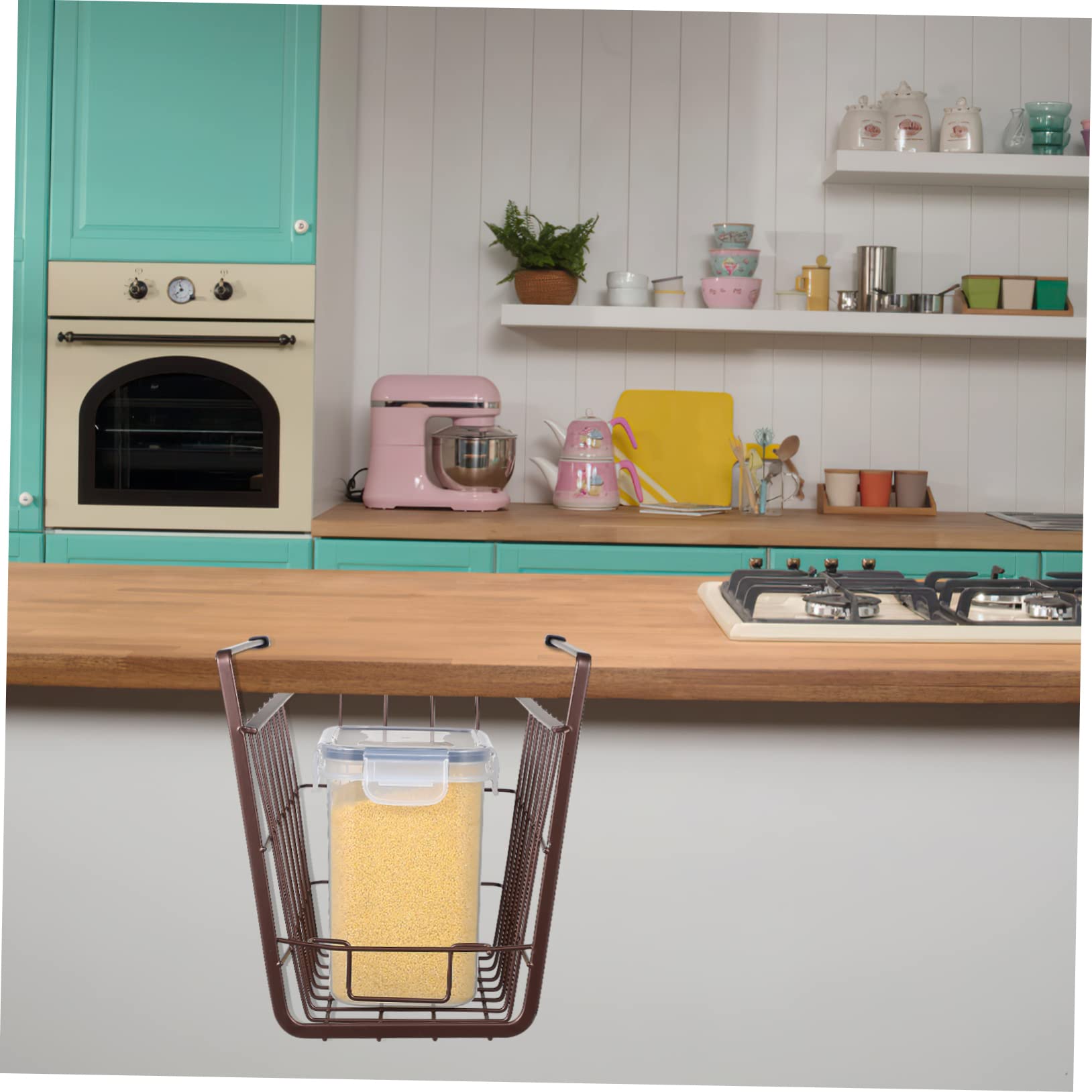 Amosfun Cesta De Almacenamiento Colgante 2 Pcs Organizador De Cocina Cesta De Alambre Bajo Estante