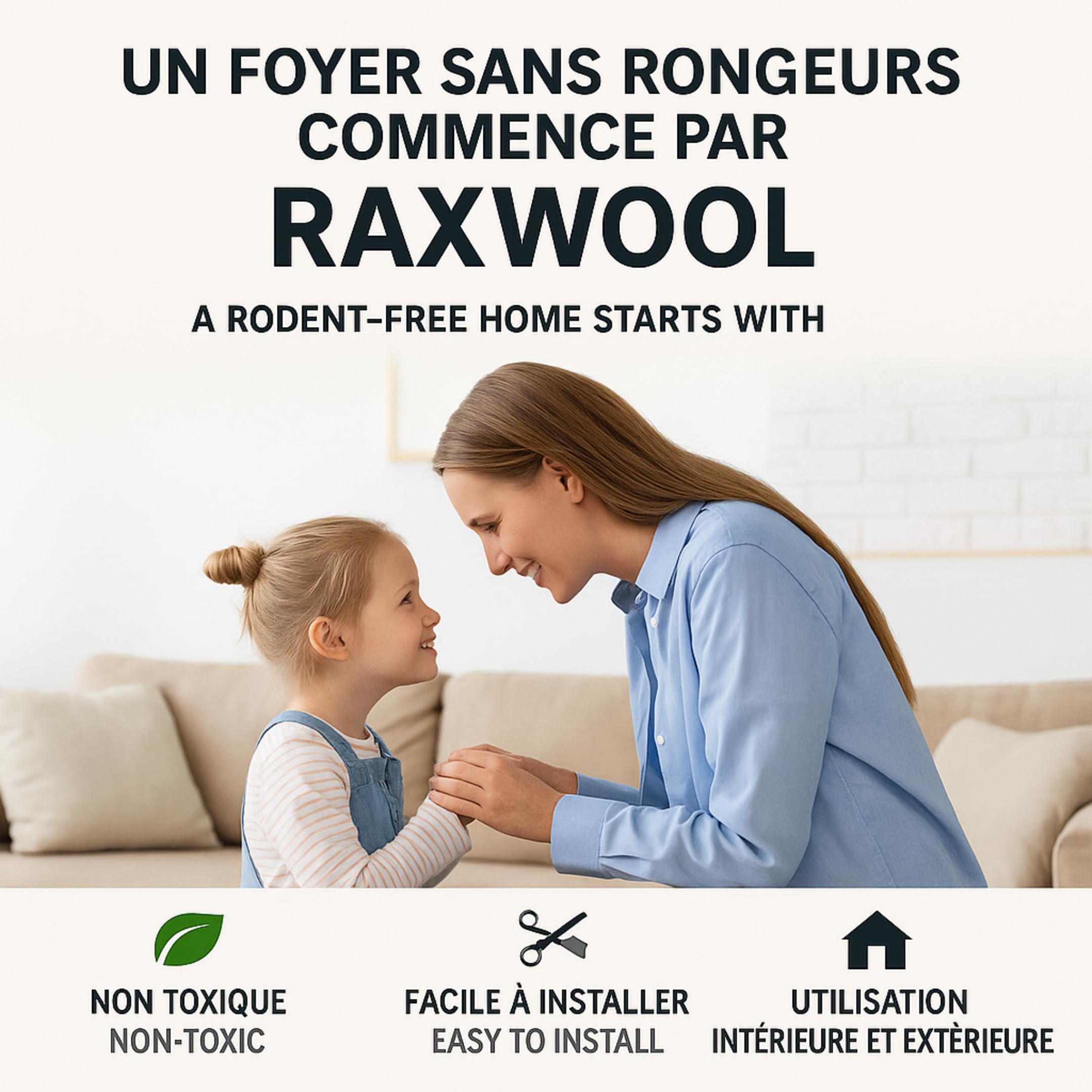 RAXWOOL - Lana de acero antiroedores 3 m x 10 cm - Barrera física inoxidable, flexible y duradera