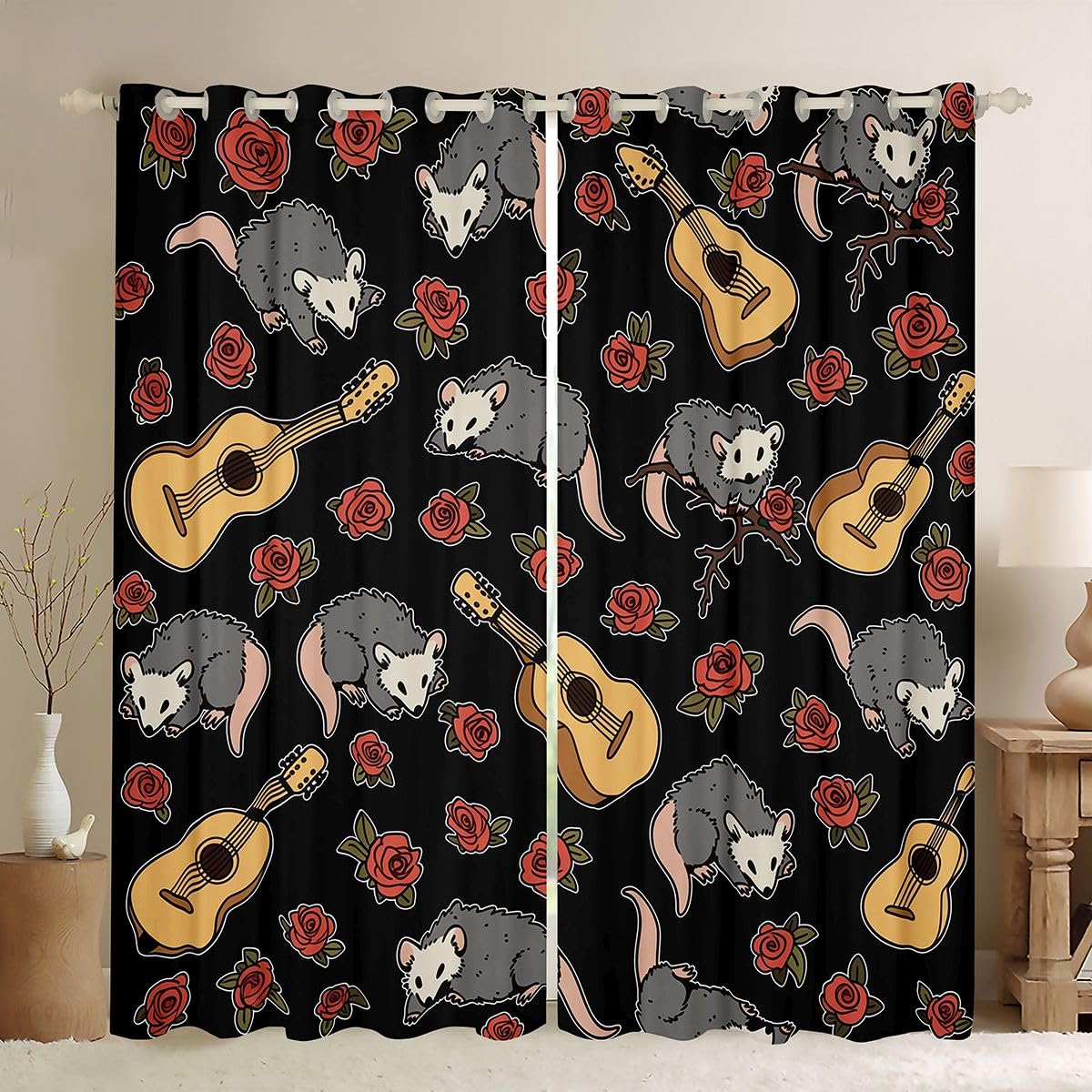Rideau occultant opossum gris Homewish 117x137 cm pour fenetre de chambre