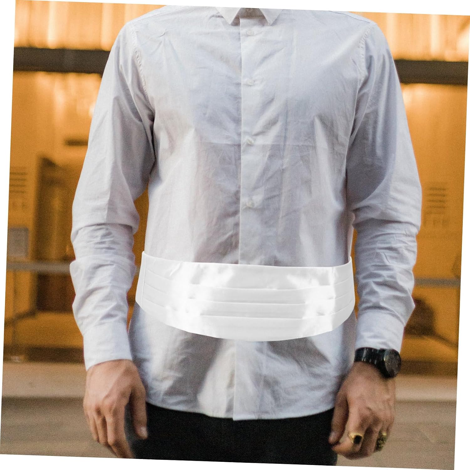 VALICLUD Men's Tuxedo Cummerbund Waistcoat Vest Groomsmen Cumberband Officer Cummerbund Evening Gentleman's Accessory