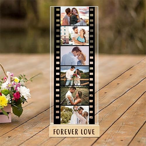 Marco de fotos de película personalizado, marco de fotos personalizado de 1 a 6 películas, marco de fotos acrílico para parejas, marco de cámara de